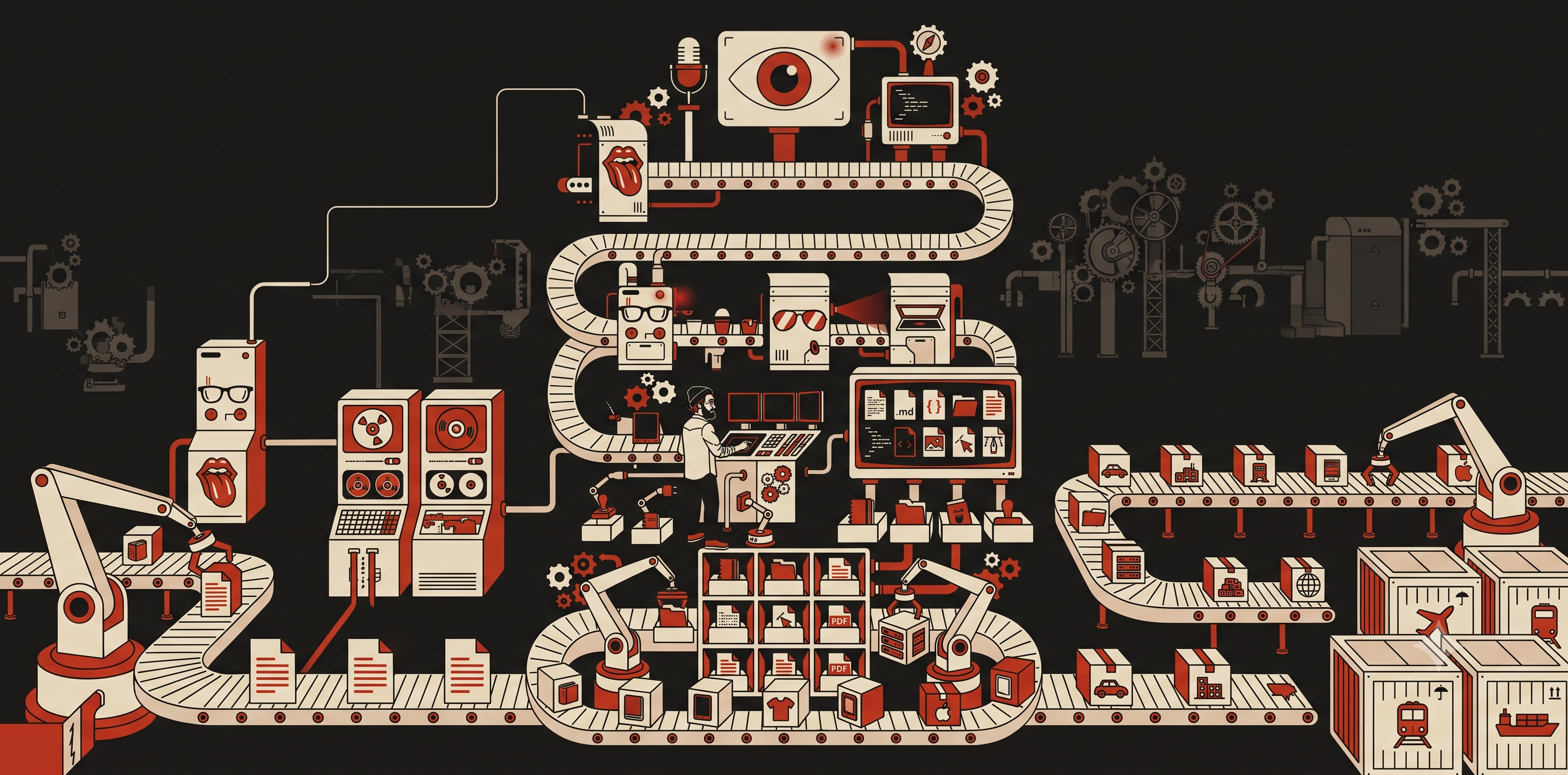 What a brand system actually contains — illustration